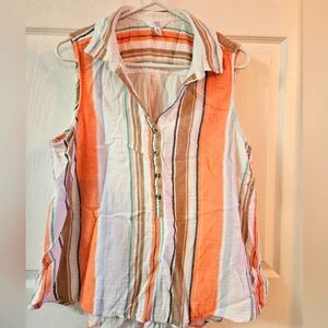 Soft seersucker sleeveless top